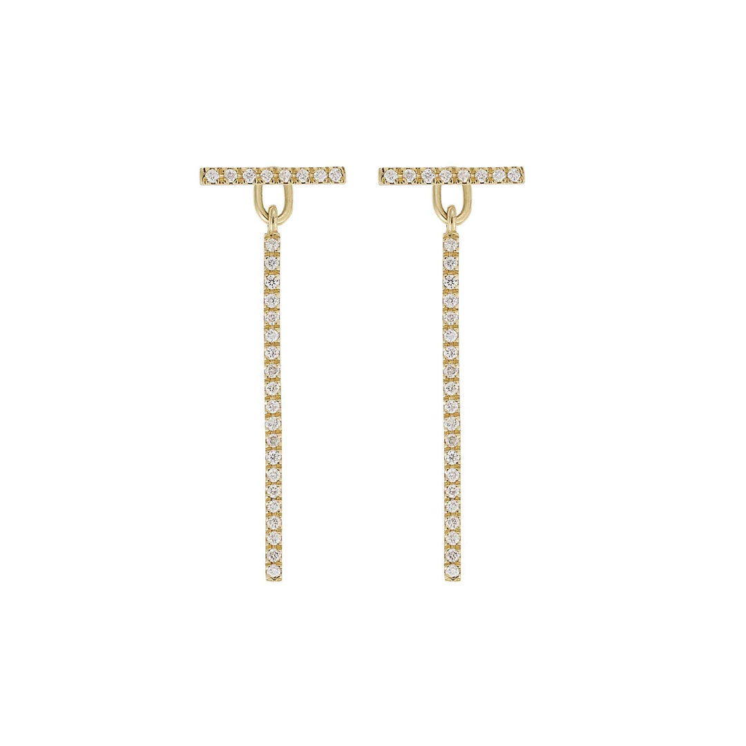 Diamond Bar Earrings Short Y - D - Classic - Ileana Makri
