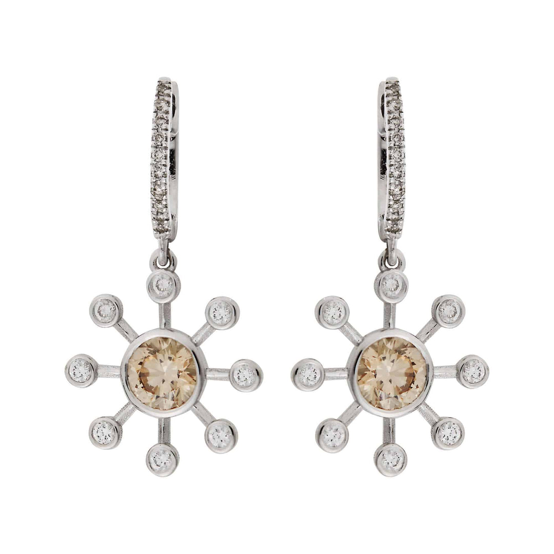 Diamond Blossom Hoops - Florescence - Ileana Makri