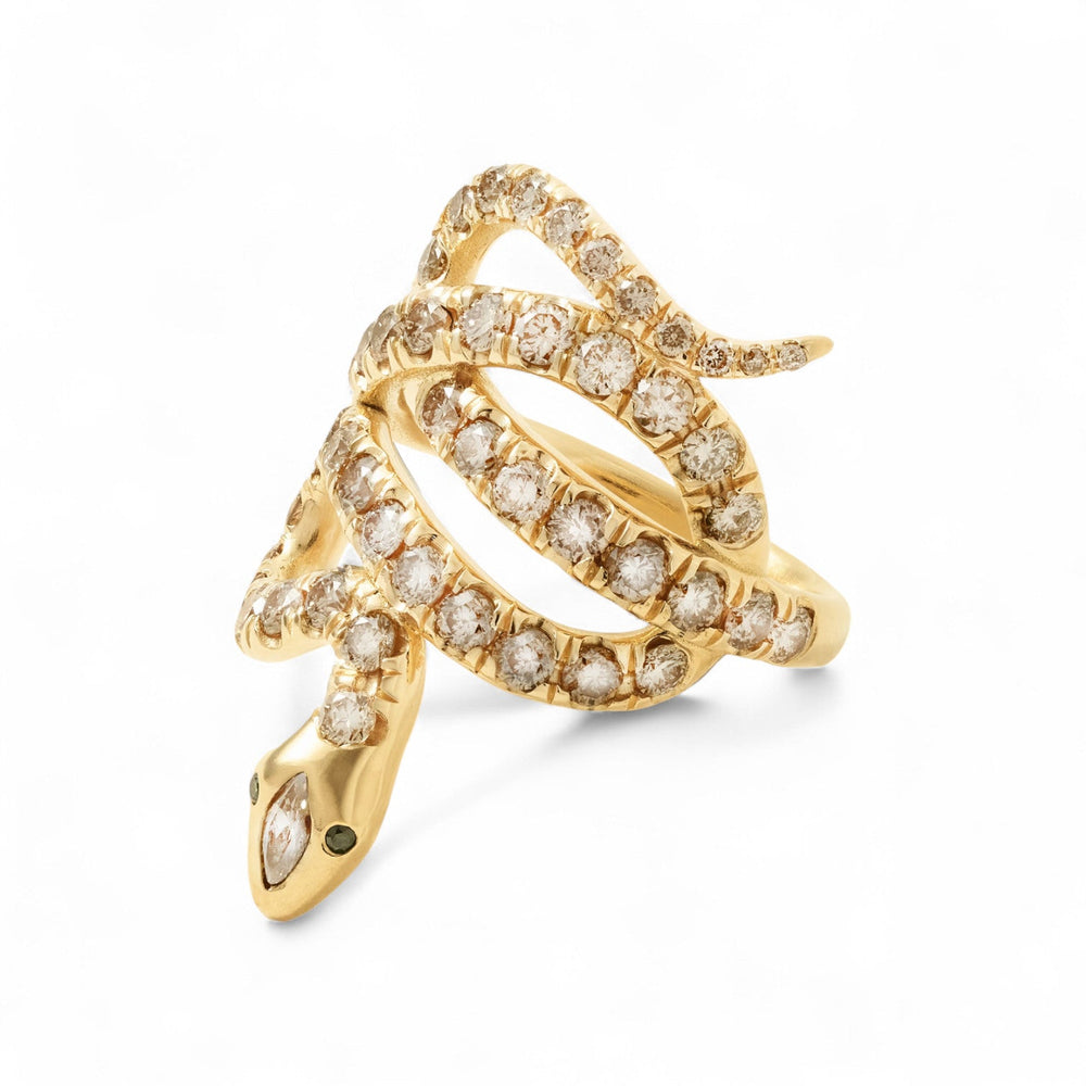 Diamond Coiled Snake Ring - SNAKES - Ileana Makri