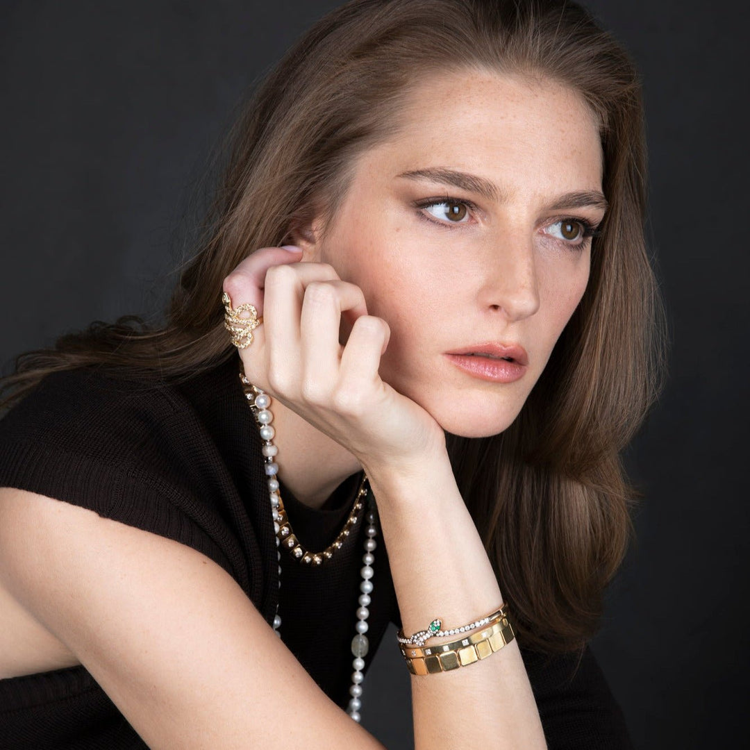 Diamond Coiled Snake Ring - SNAKES - Ileana Makri