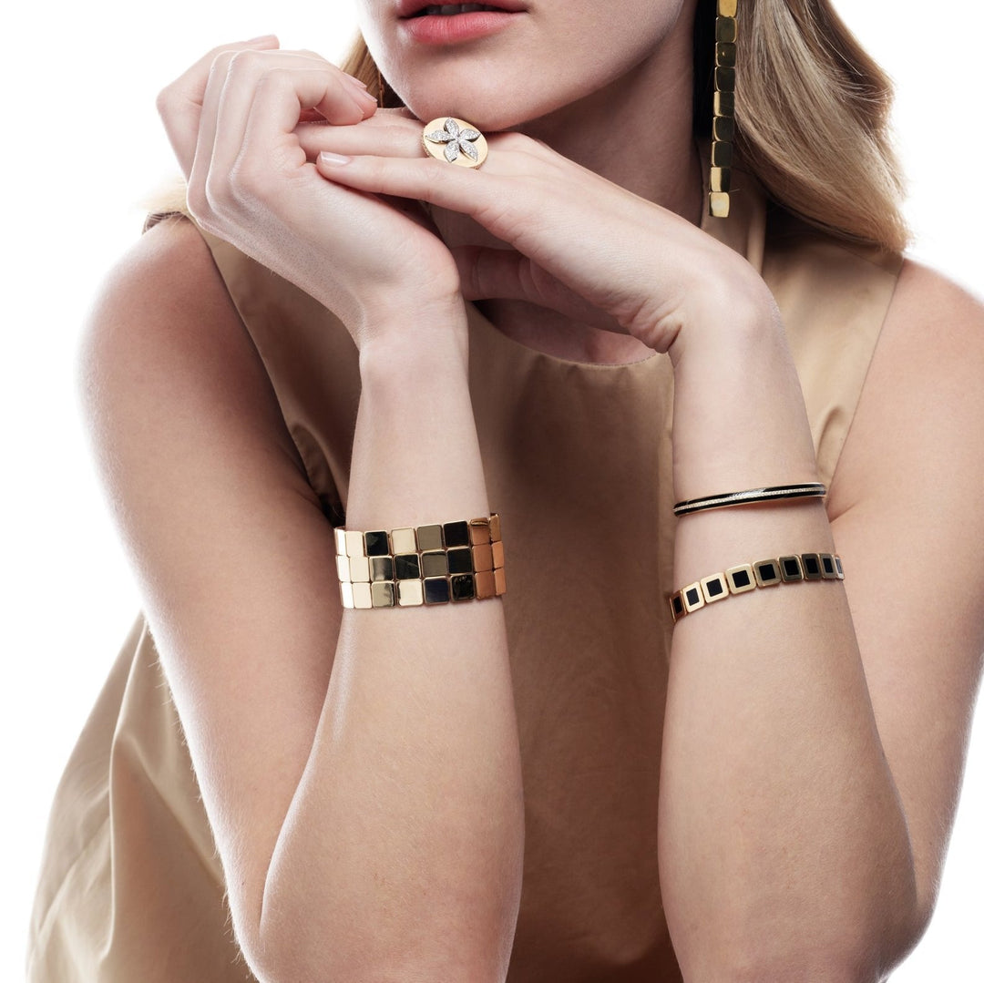 Diamond & Enamel Cuff Bracelet - Classic - Ileana Makri
