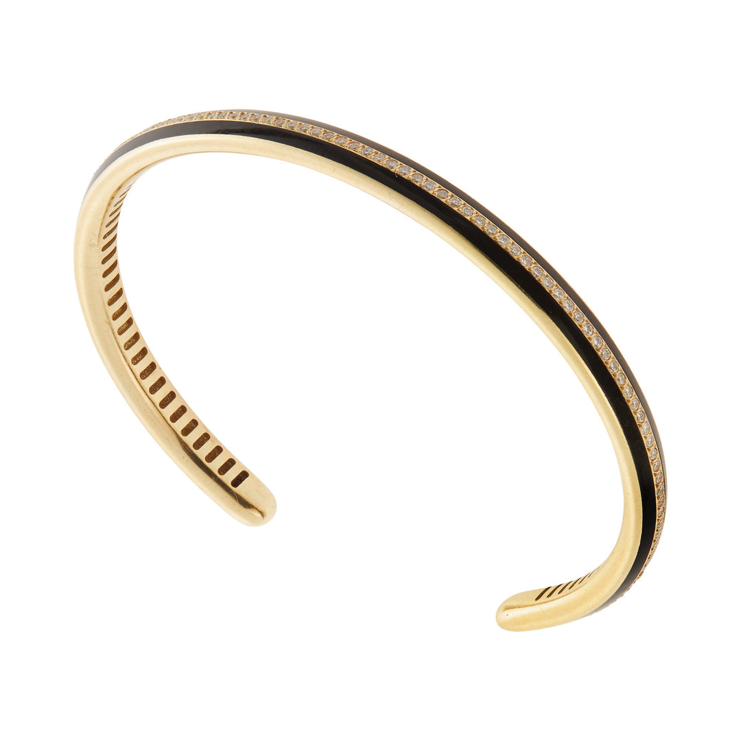 Diamond & Enamel Cuff Bracelet - Classic - Ileana Makri