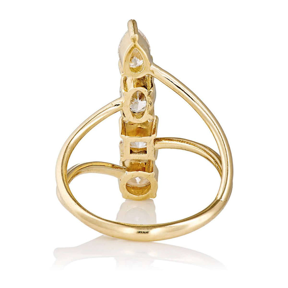 Diamond End Ring - Deco - Ileana Makri