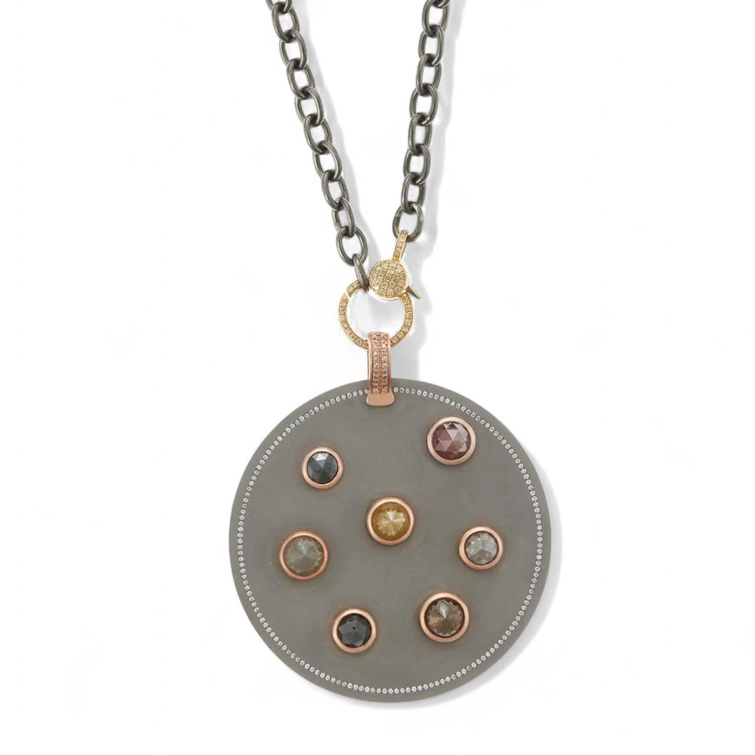 Diamond Galaxy Necklace - TITANIUM - Ileana Makri
