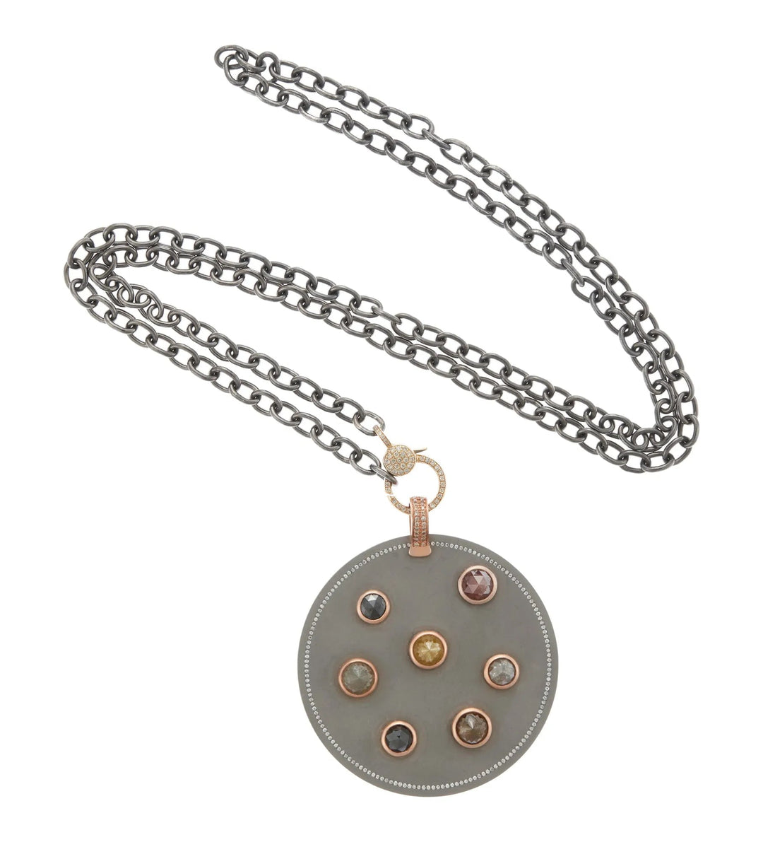 Diamond Galaxy Necklace - TITANIUM - Ileana Makri