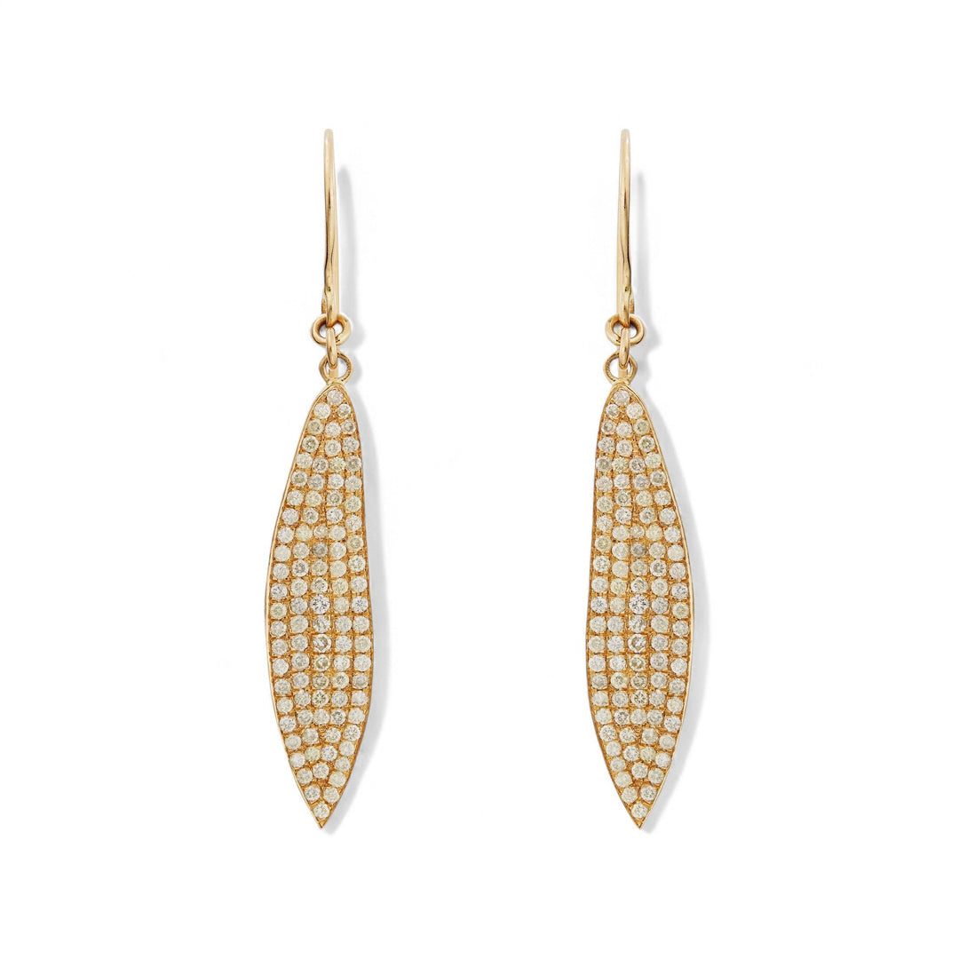 Diamond Leaf Earrings Large - Falling Leaves - Ileana Makri