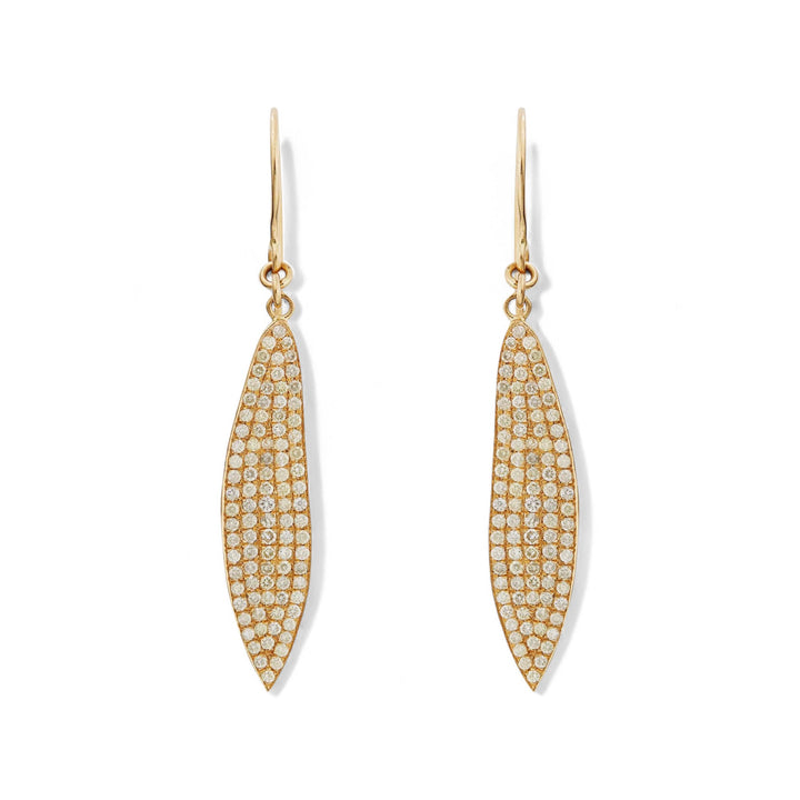 Diamond Leaf Earrings Large - Falling Leaves - Ileana Makri