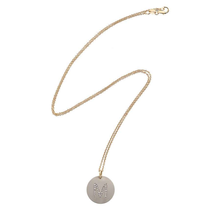 Diamond Letter Pendant T - D - TITANIUM - Ileana Makri