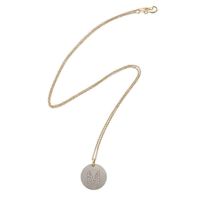 Diamond Letter Pendant T - D - TITANIUM - Ileana Makri