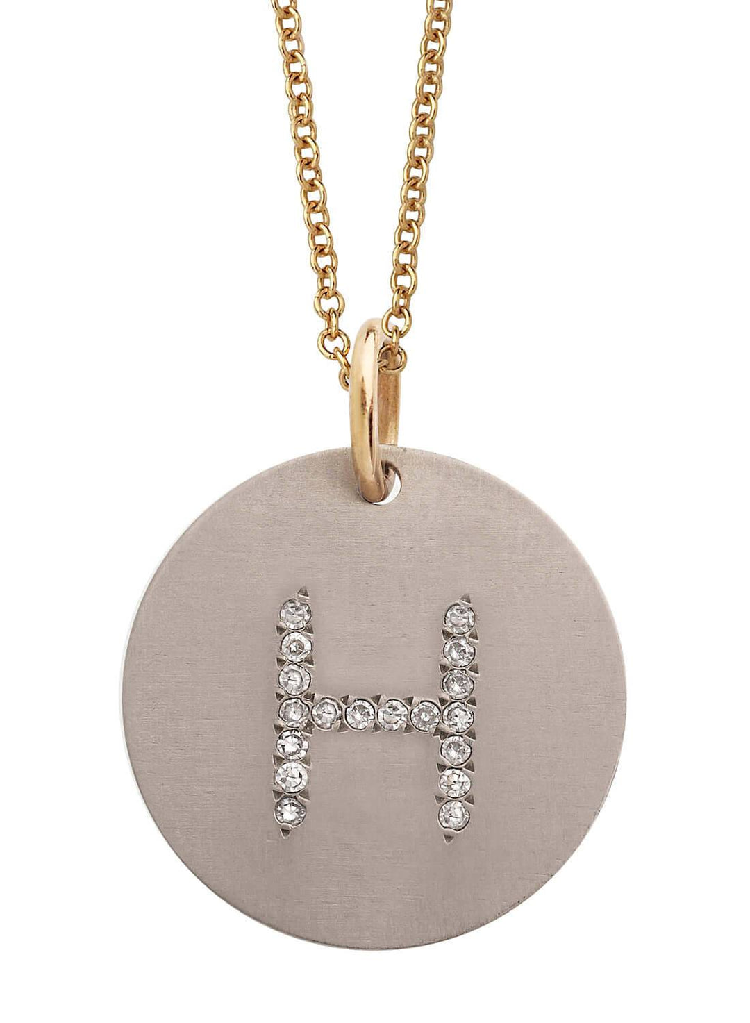 Diamond Letter Pendant T - D - TITANIUM - Ileana Makri