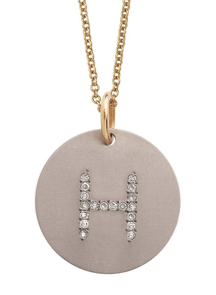 Diamond Letter Pendant T - D - TITANIUM - Ileana Makri