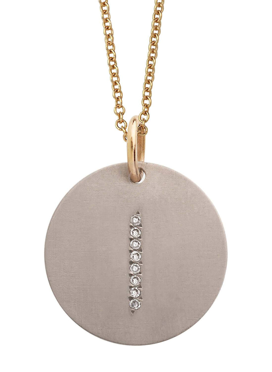 Diamond Letter Pendant T - D - TITANIUM - Ileana Makri