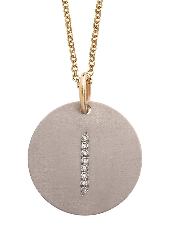Diamond Letter Pendant T - D - TITANIUM - Ileana Makri
