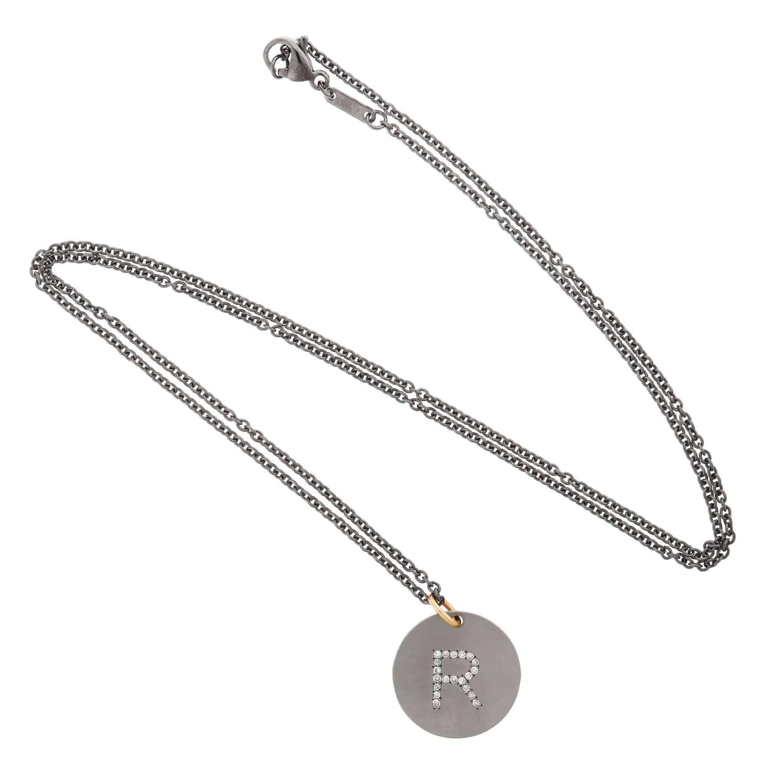 Diamond Letter Pendant T - D - TITANIUM - Ileana Makri