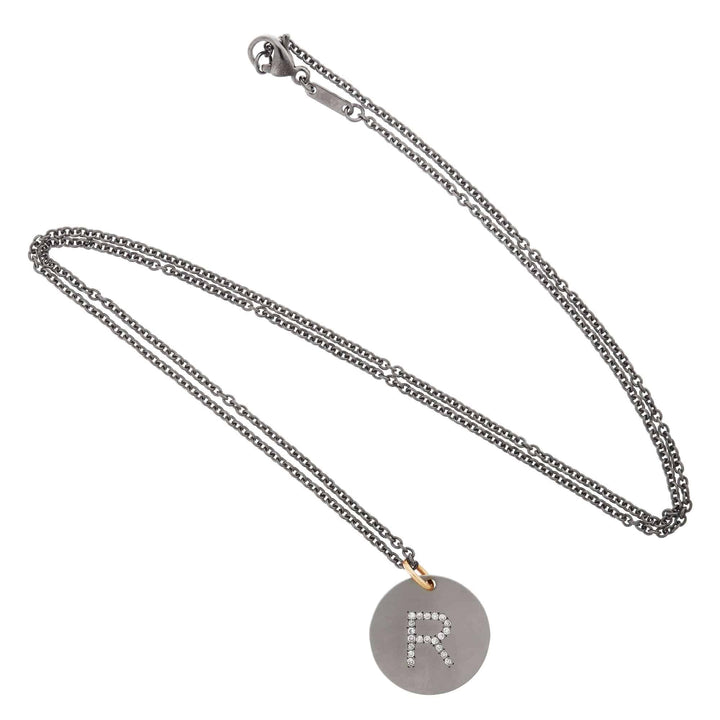 Diamond Letter Pendant T - D - TITANIUM - Ileana Makri