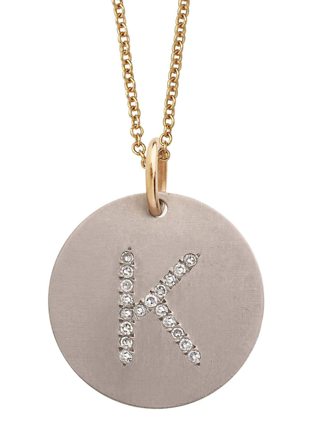 Diamond Letter Pendant T - D - TITANIUM - Ileana Makri