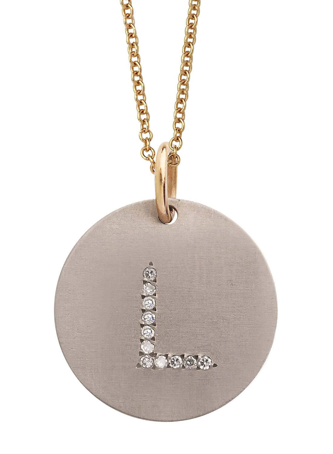 Diamond Letter Pendant T - D - TITANIUM - Ileana Makri