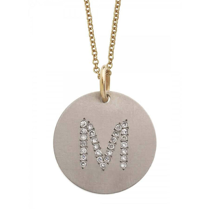 Diamond Letter Pendant T - D - TITANIUM - Ileana Makri