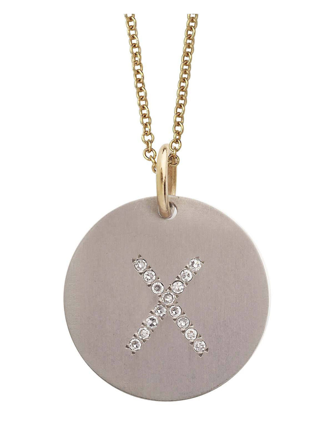 Diamond Letter Pendant T - D - TITANIUM - Ileana Makri