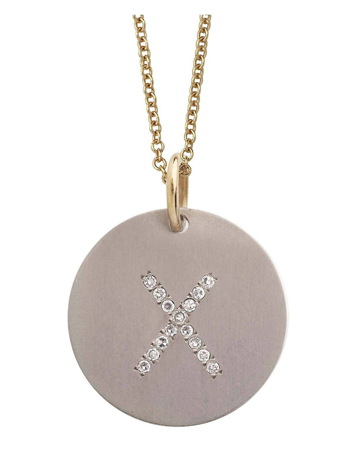 Diamond Letter Pendant T - D - TITANIUM - Ileana Makri