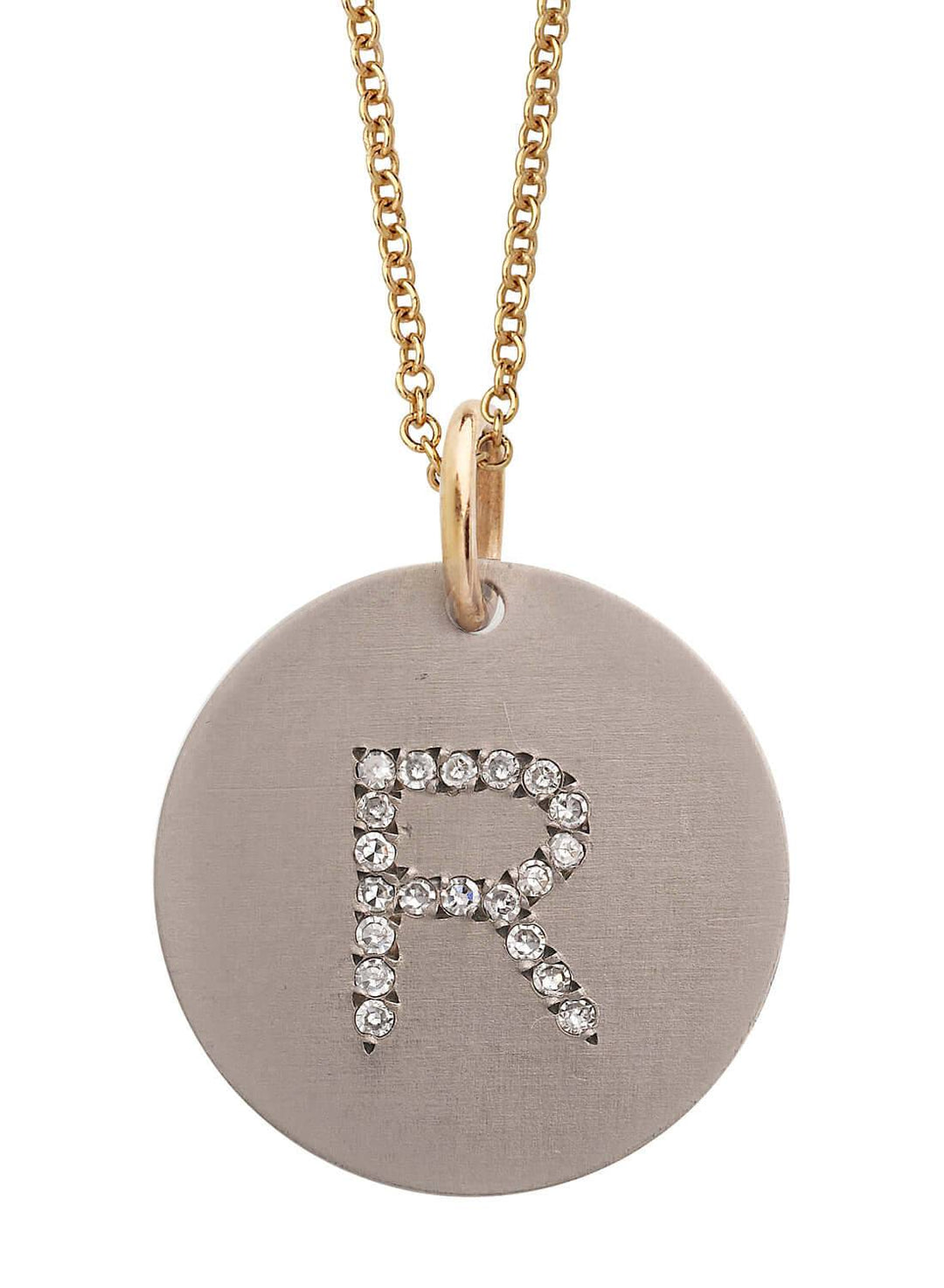Diamond Letter Pendant T - D - TITANIUM - Ileana Makri