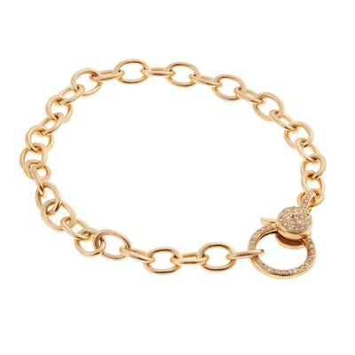 Diamond Lock Round Link Chain Bracelet - Chains - Ileana Makri store