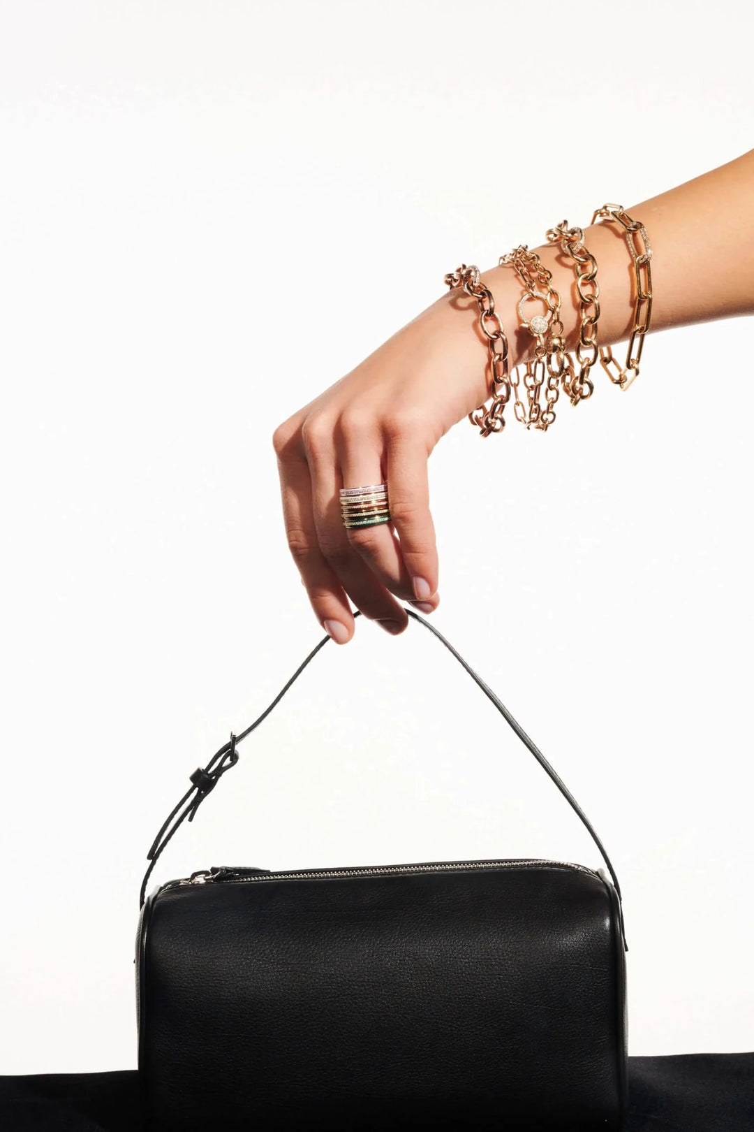Diamond Lock Round Link Chain Bracelet - Chains - Ileana Makri