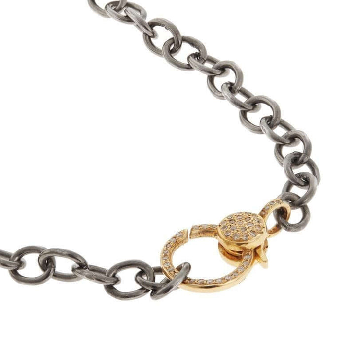 Diamond Lock Round Link Chain Bracelet - Chains - Ileana Makri