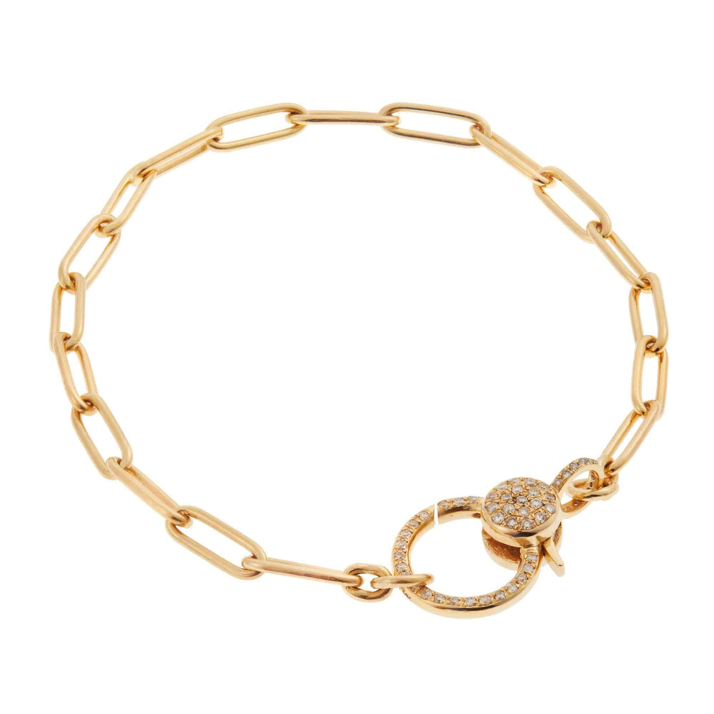 Diamond Lock Widelink Chain Bracelet - Chains - Ileana Makri store