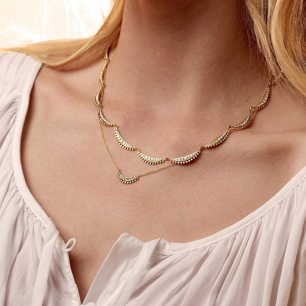 Diamond Luna Chain Necklace - Lunar - Ileana Makri