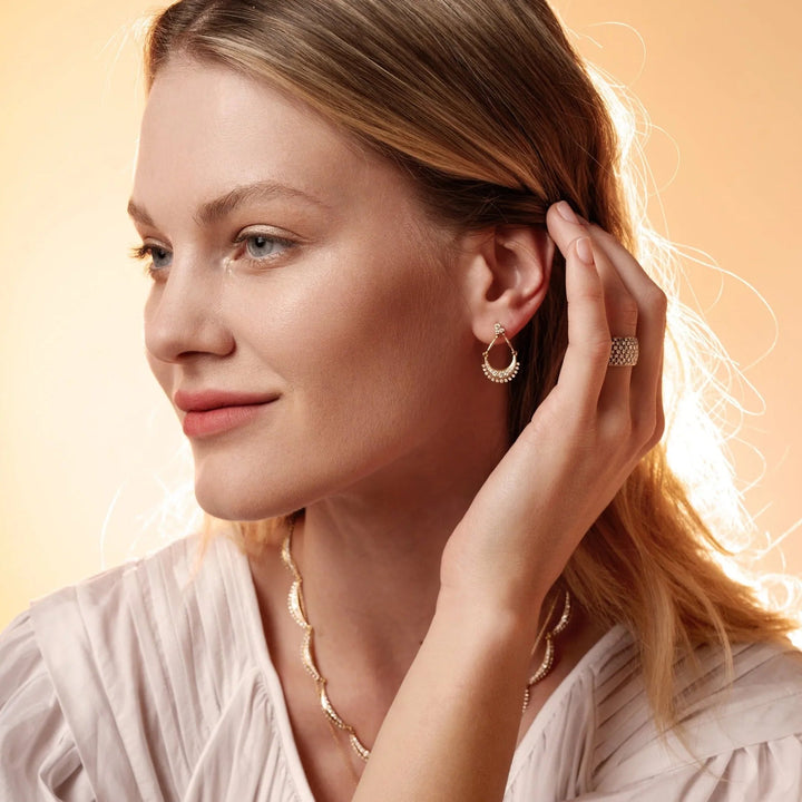 Diamond Luna Dangle Earrings - Lunar - Ileana Makri