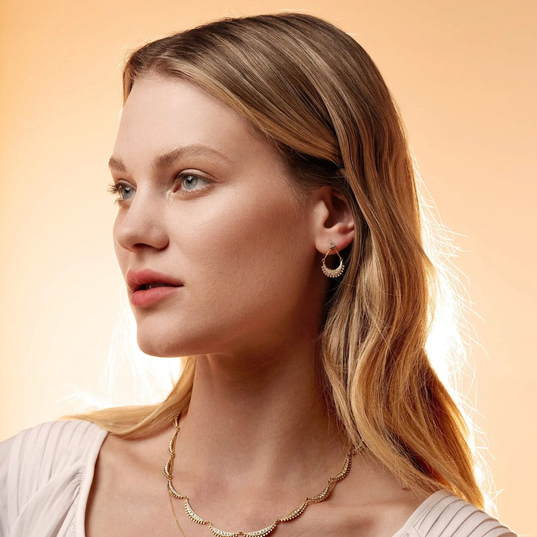 Diamond Luna Dangle Earrings - Lunar - Ileana Makri