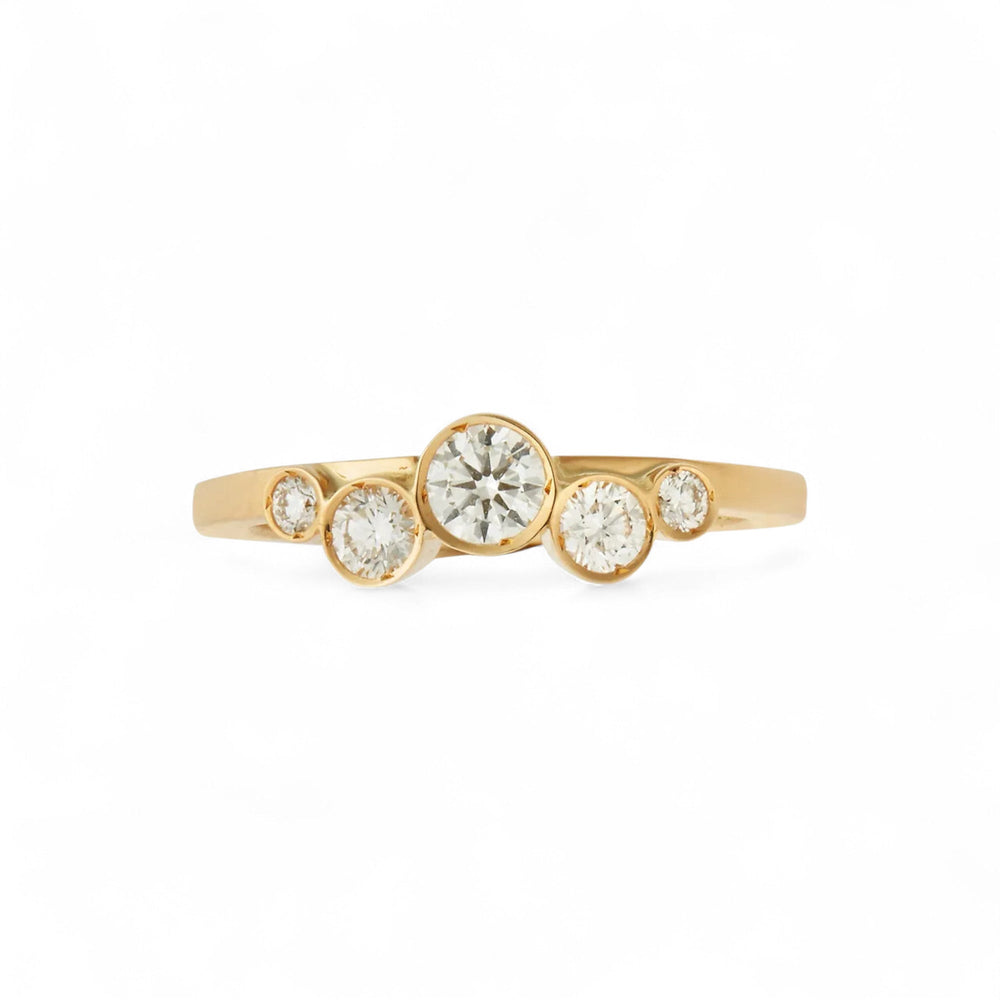 Diamond Ripple Charniere Ring - Lunar - Ileana Makri
