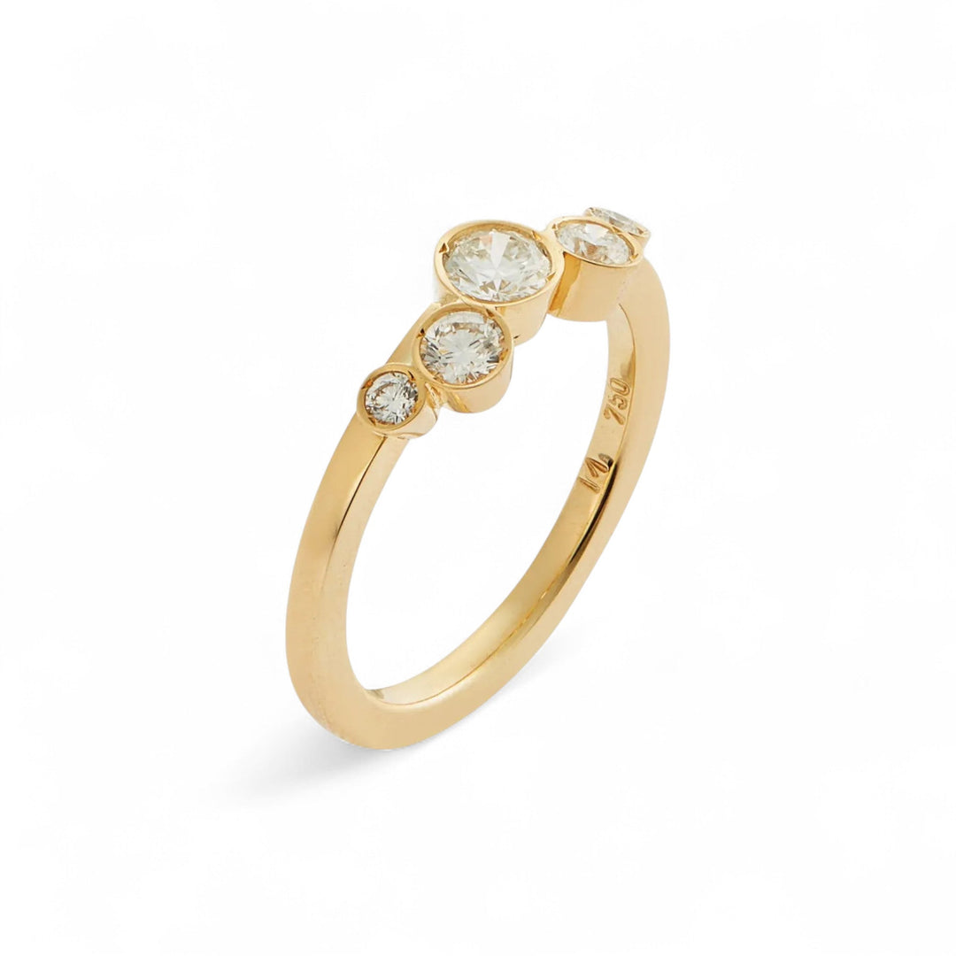 Diamond Ripple Charniere Ring - Lunar - Ileana Makri