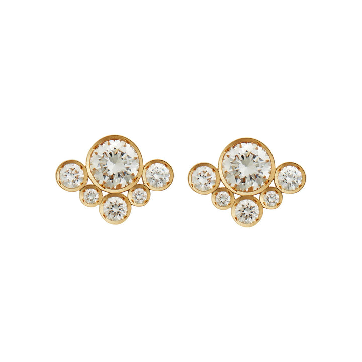 Diamond Ripple Charniere Studs - Lunar - Ileana Makri