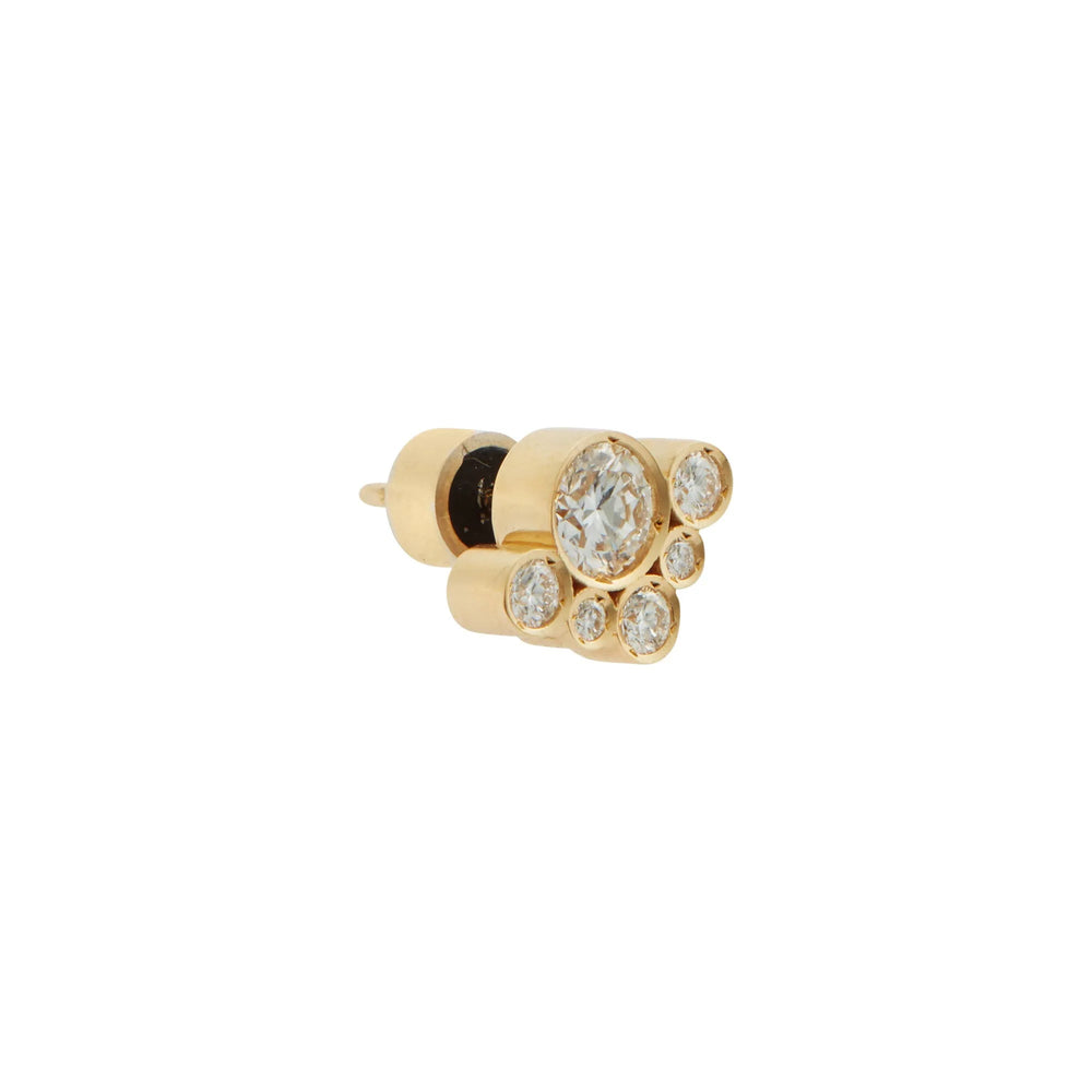 Diamond Ripple Charniere Studs - Lunar - Ileana Makri