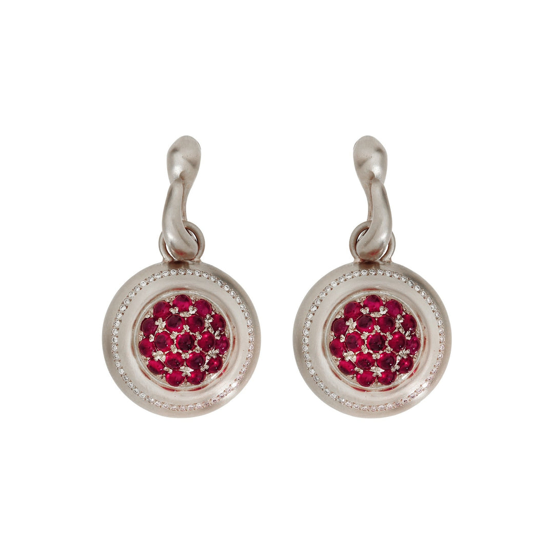 Diamond Ruby Caviar Earrings Small - Fête - Ileana Makri