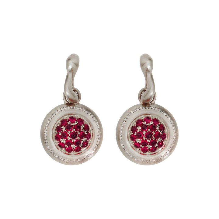 Diamond Ruby Caviar Earrings Small - Fête - Ileana Makri