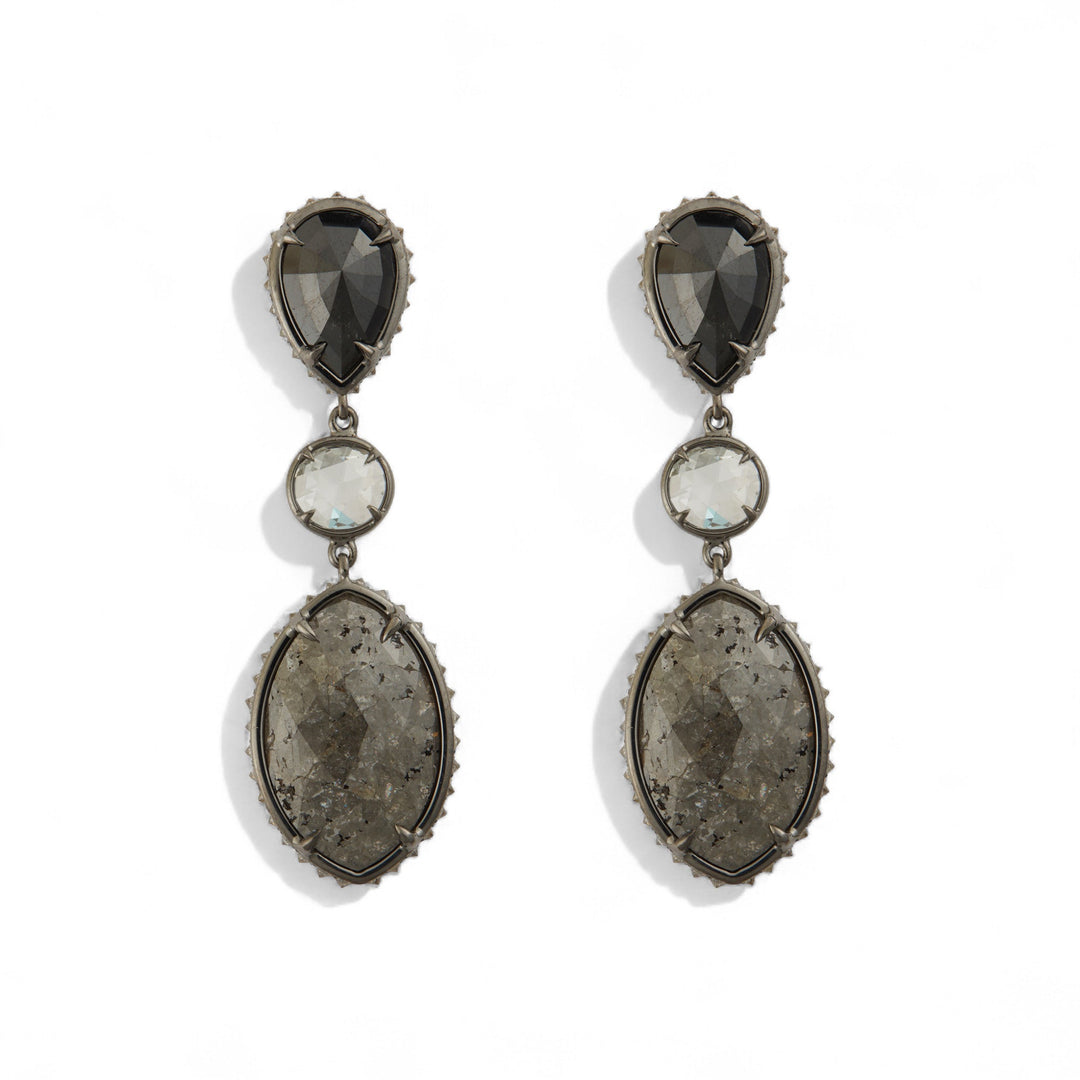 Diamond Slice Earrings - One of a Kind - Ileana Makri