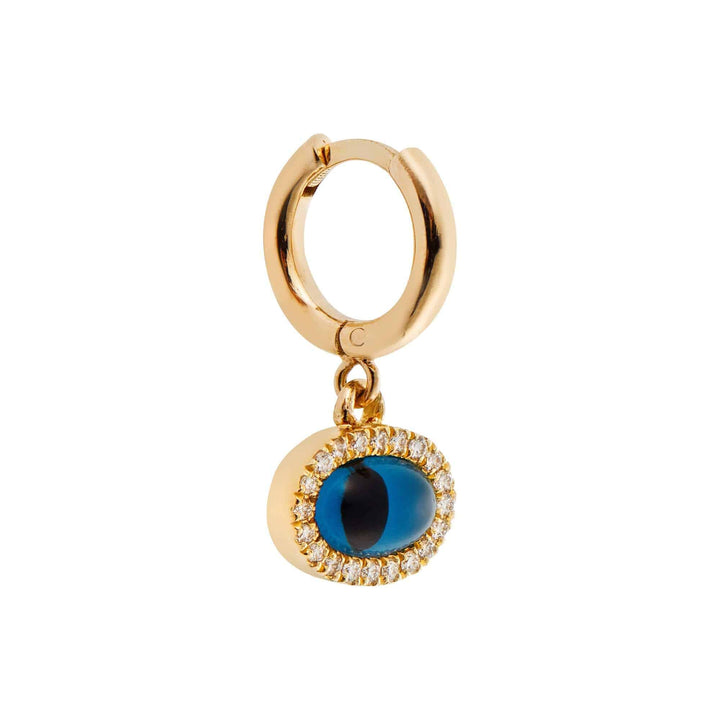 Diamond Yellow Mini Oval Eye Hoops - EVIL EYE - Ileana Makri