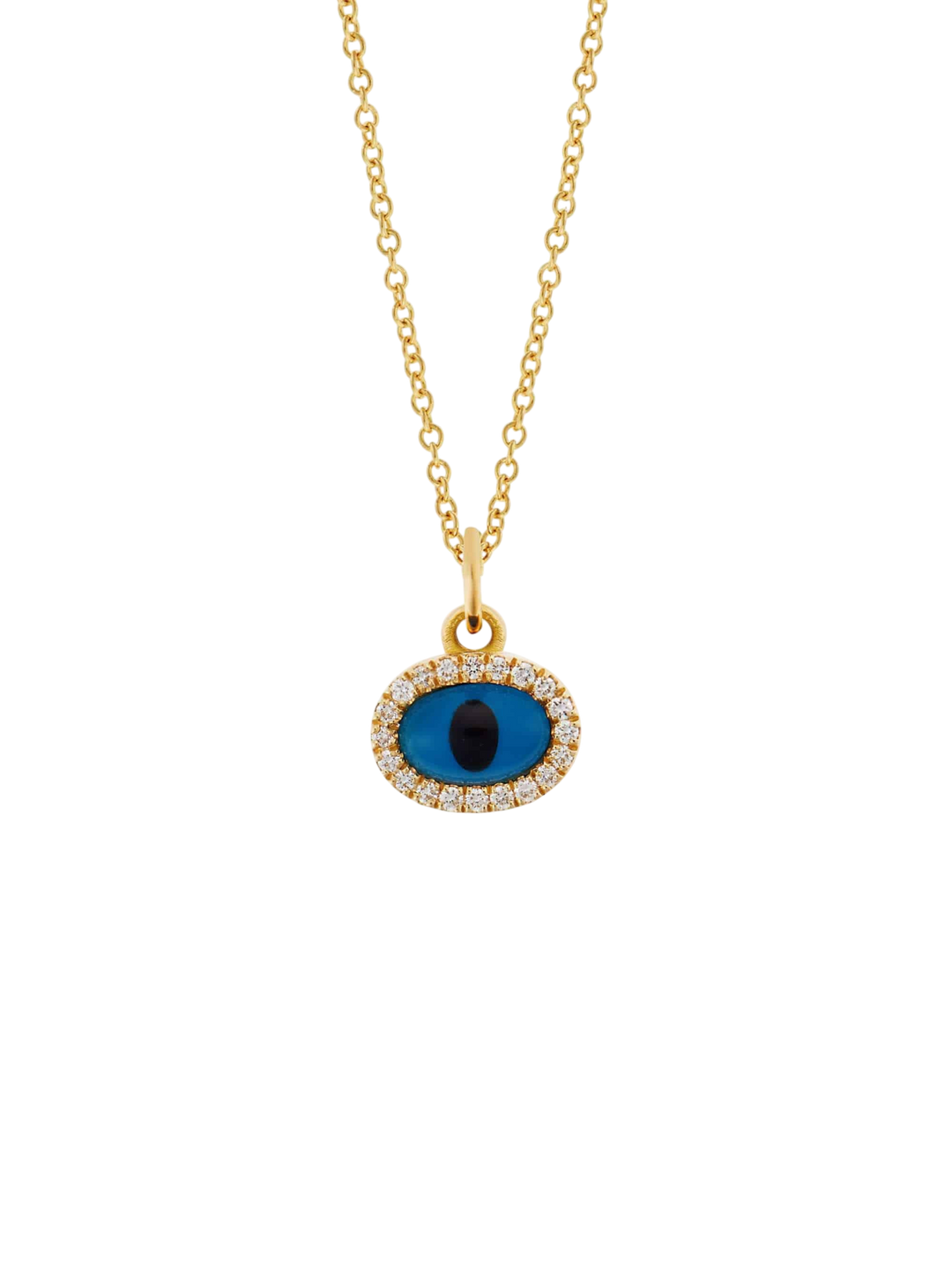 Diamond Yellow Mini Oval Eye Pendant - EVIL EYE - Ileana Makri