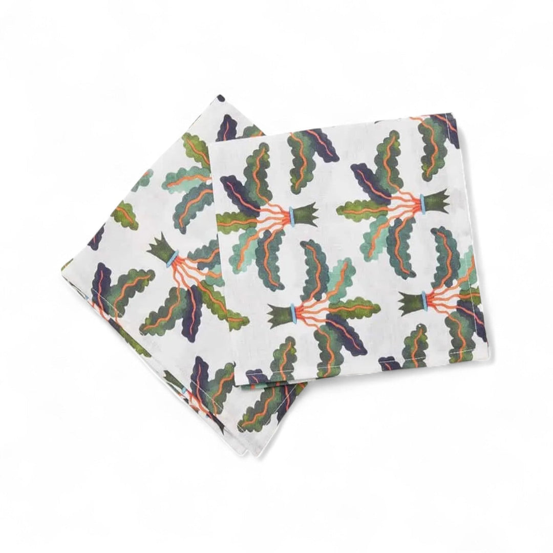 Dinner Napkins Palms (Set of 6) - La Double J Home - Ileana Makri