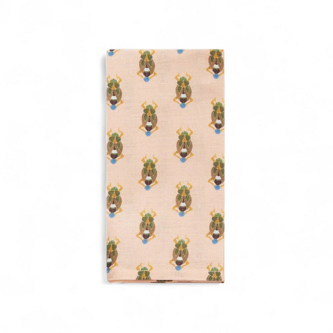 Dinner Napkins Pink Scarab (Set of 6) - La Double J Home - Ileana Makri