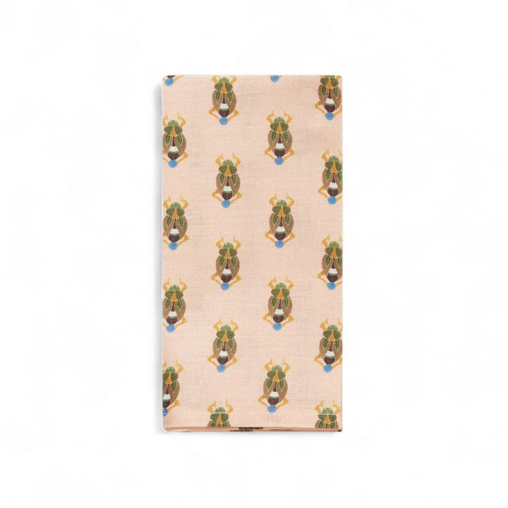 Dinner Napkins Pink Scarab (Set of 6) - La Double J Home - Ileana Makri