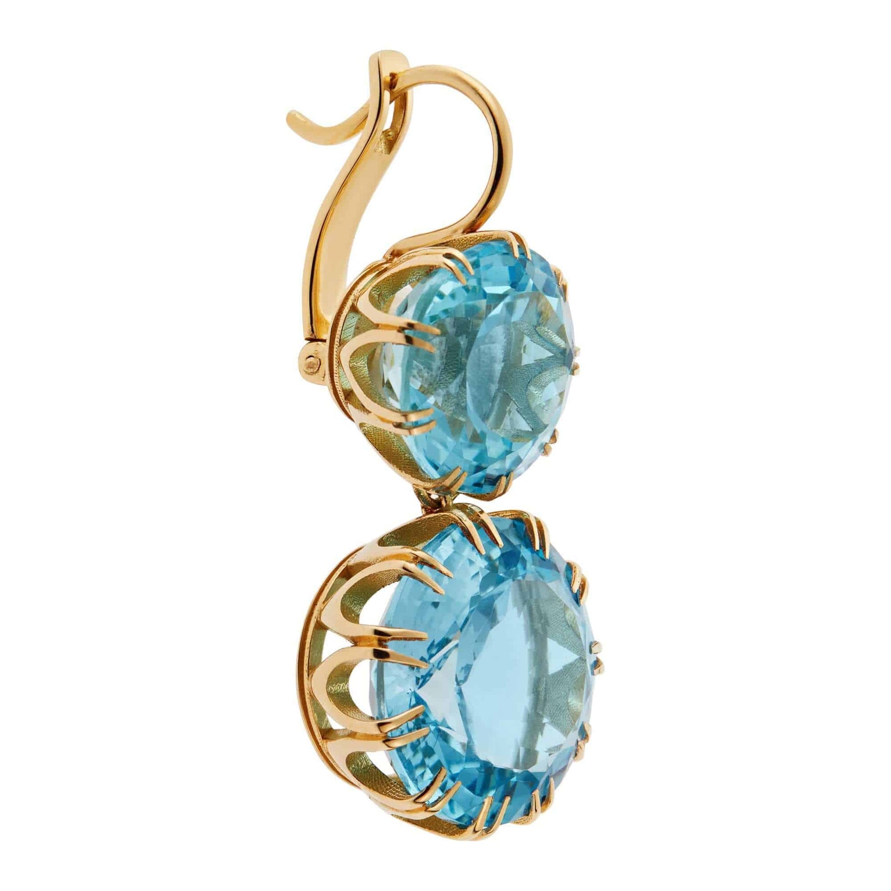 18 Kt Gold Earrings With Topaz in Multicoloured - Ileana Makri