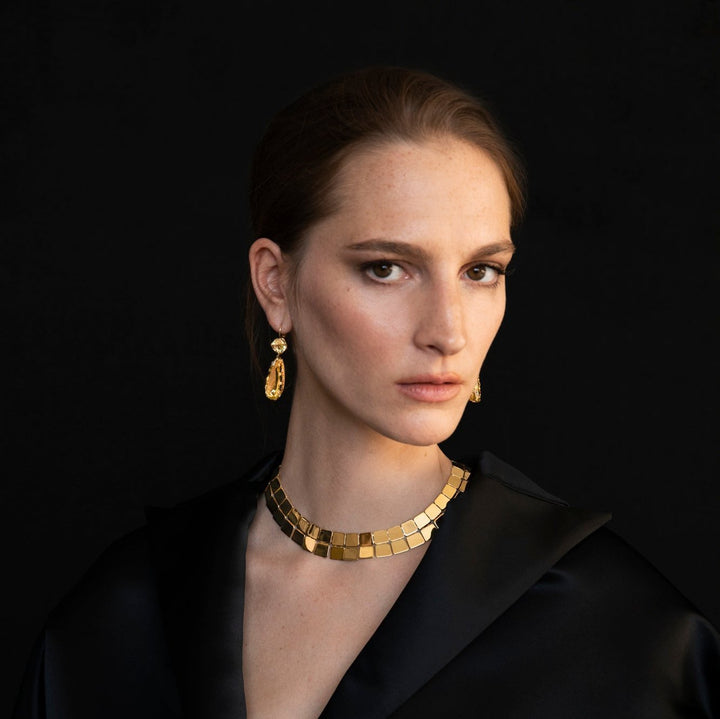 Double Crown Drops Lemon Topaz - Crown - Ileana Makri
