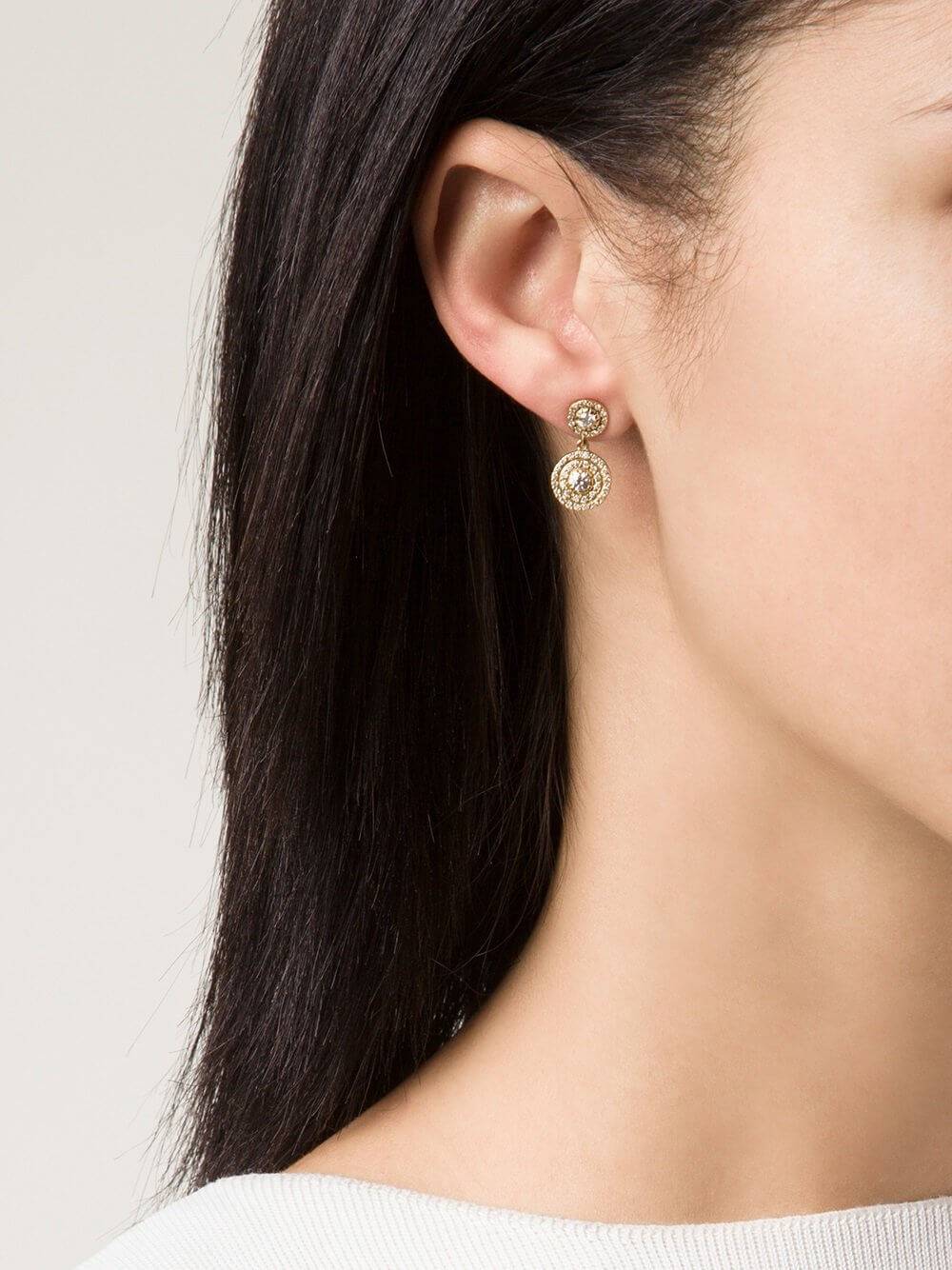 Double Solitaire Earrings W - D - Classic - Ileana Makri