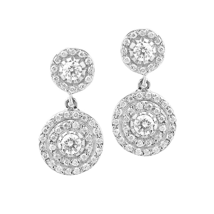 Double Solitaire Earrings W - D - Classic - Ileana Makri