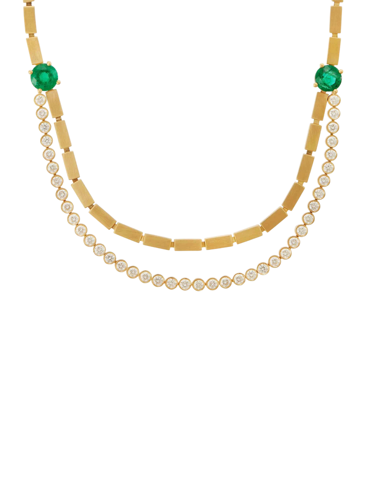 Double Stream Necklace Y - D - Em - Cascade - Ileana Makri