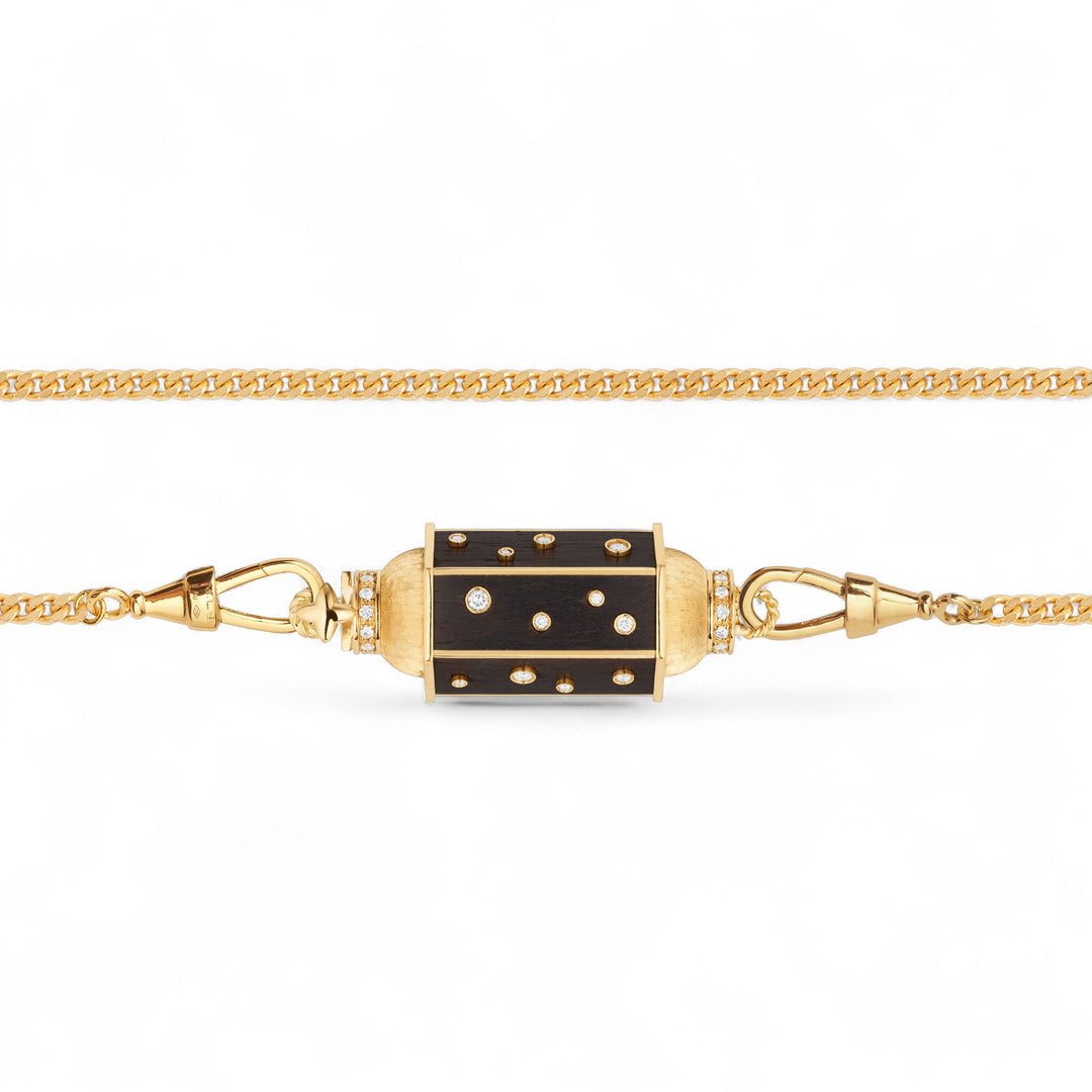 Ebony Dot Locket Necklace (37cm) - Marie Lichtenberg - Ileana Makri